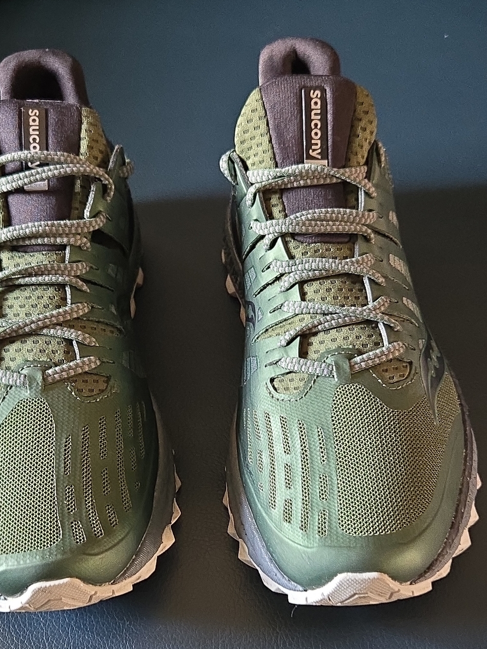 Saucony Xodus ISO EVERUN S20449-2 Green Gray Men's Breathable Trail Running Sho…
